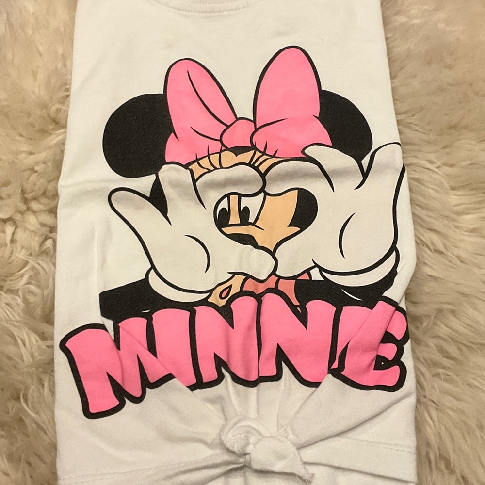 Zara Disney White Minnie Mouse Graphic Tee